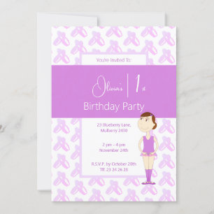 Convites primeiro aniversario de Calçados de Ballerina Roxo