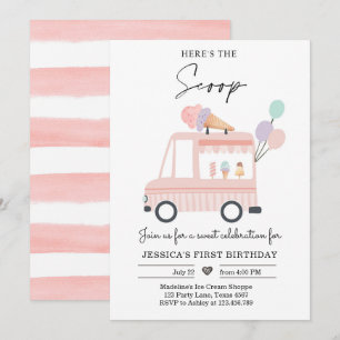 Convites primeiro aniversario de Caminhão do sorvete Convi