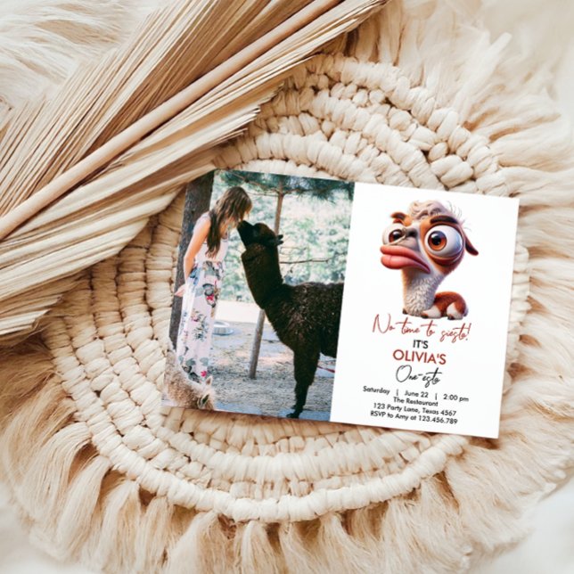 Convites Primeiro aniversario de Caricatura Engraçado Llama (Criador carregado)