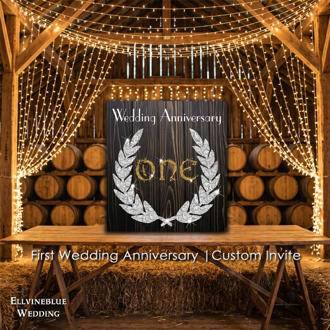 Convites Primeiro Aniversário de Casamento | Madeira Rústic (Criador carregado)