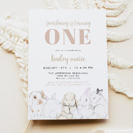 Convites Primeiro aniversario de coelhinhos de pastel bonit