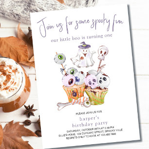 Convites Primeiro aniversario de Comida do Pequeno Boo Hall