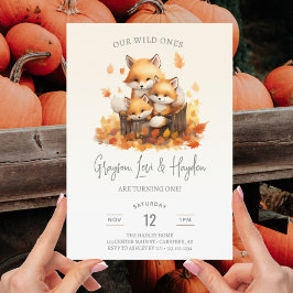 Convites Primeiro aniversario de Conjuntos de Tripletes Sel