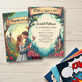Convites Primeiro aniversario de conto de fadas da floresta