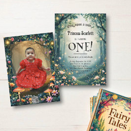 Convites Primeiro aniversario de conto de fadas de floresta