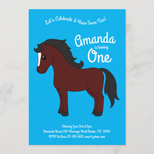 Convites Primeiro aniversario de Crianças de Cavalo Bonito