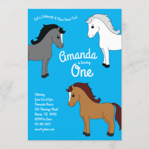 Convites Primeiro aniversario de Crianças de Cavalo Bonito 