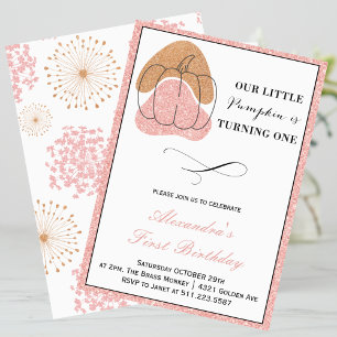 Convites Primeiro aniversario de Dia das Bruxas de Abóbora