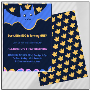 Convites Primeiro aniversario de Dia das Bruxas do Pequeno