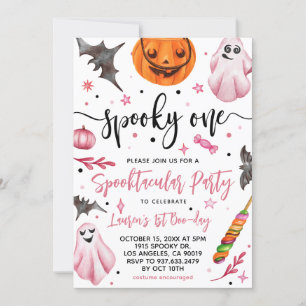 Convites Primeiro aniversario de Dia das Bruxas Spooky One