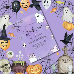 Convites Primeiro aniversario de Dia das Bruxas Spooky One