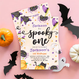 Convites Primeiro aniversario de Dia das Bruxas Spooky One