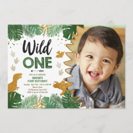 Convites primeiro aniversario de Dinossauro Dourado do Wild