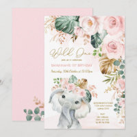 Primeiro aniversario de Elefante Tropical Rosa-Blu