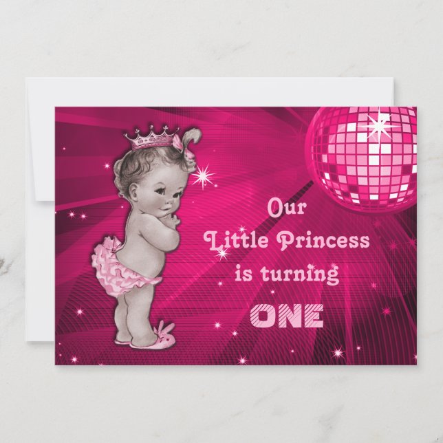 Convites Primeiro aniversario de Escória da Princesa Rosa (Frente)