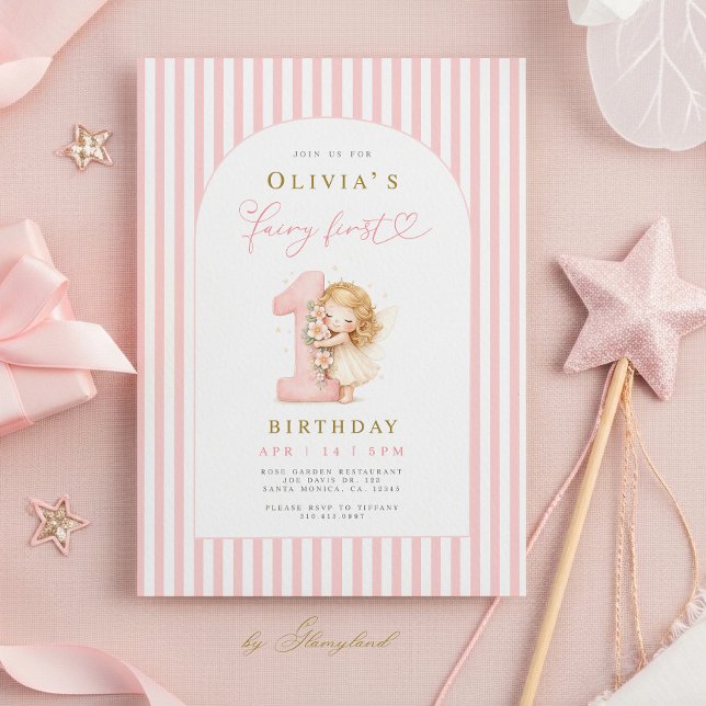 Convites Primeiro Aniversário de Fada (Criador carregado)