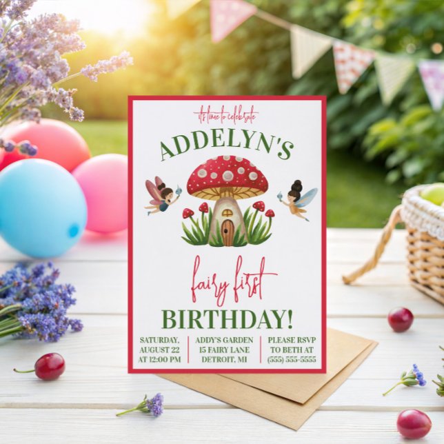 Convites Primeiro Aniversário de Fada, Aniversário de Cogum (Criador carregado)