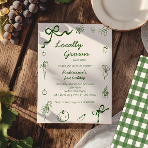 Convites Primeiro aniversario de Fazenda desenhado localmen