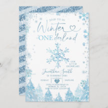 Primeiro aniversario de floco de neve Blue Winter
