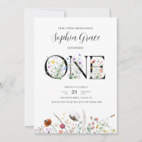 Primeiro aniversario de flor selvagem moderno míni