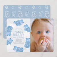 Primeiro aniversario de Foto Beary Sweet Blue Gumm