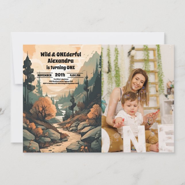 Convites Primeiro aniversario de Fotografia da Floresta Rus (Frente)