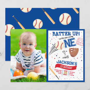 Convites Primeiro aniversario de Fotografia de Baseball Cut