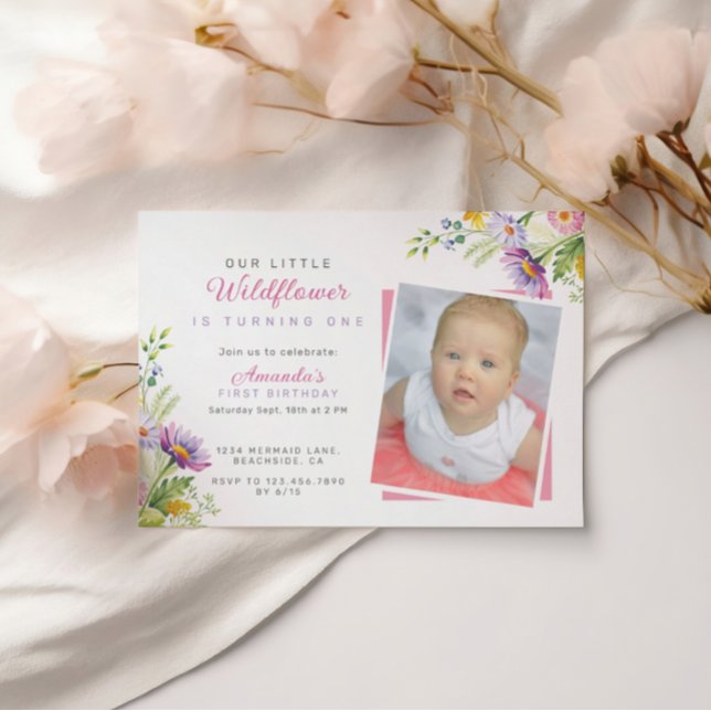 Convites Primeiro aniversario de Fotografia de Script de Fl (Criador carregado)