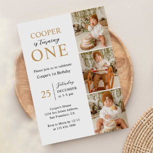 Convites Primeiro aniversario de Fotografia Moderno Minimal