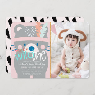 Convites Primeiro aniversario de Fotografia Rosa de Medo de