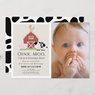 Convites Primeiro aniversario de Fotografias de Beige em Ba