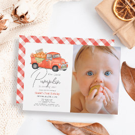 Convites Primeiro aniversario de Fotografias de Gingham de 