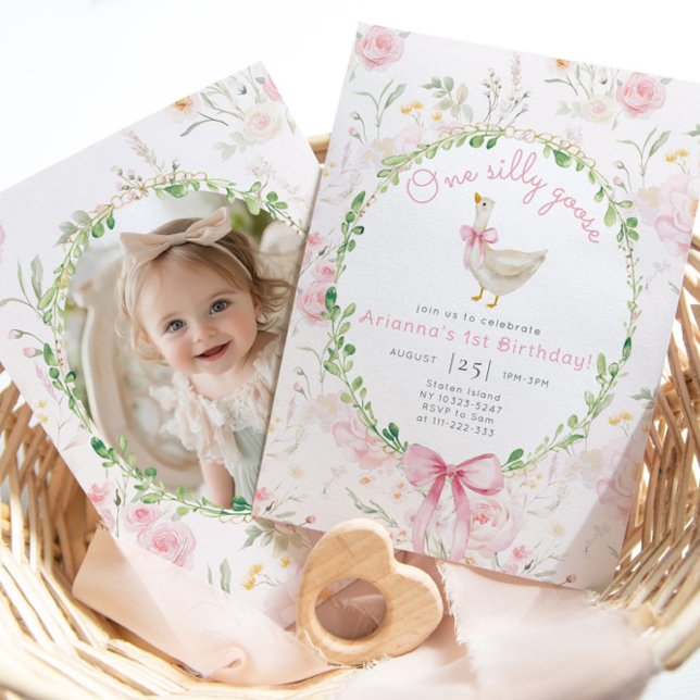 Convites Primeiro aniversario de fotos de Arco rosa com um  (Criador carregado)