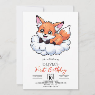 Convites Primeiro aniversario de Fox Digital do Woodland Pe