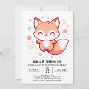 Convites Primeiro aniversario de Fox Doce Sonho