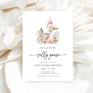 Convites Primeiro aniversario de Ganso de Um Bobo Cor de Ág