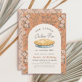 Convites Primeiro aniversario de Garota Floral Laranja de P