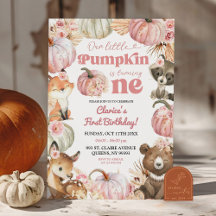 Primeiro aniversario De Garota Pumpkin Do Woodland