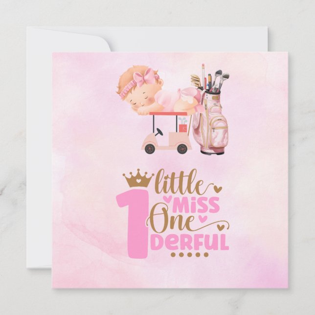 Convites Primeiro aniversario de golfe de um ano (Frente)