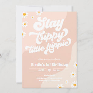 Convites Primeiro aniversario De Groovy Fique Trippy Hippie