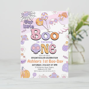 Convites Primeiro aniversario de Halloween de Pequeno Boo R