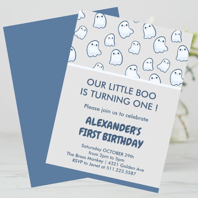 Convites Primeiro aniversario de Halloween fofofo tacular (Halloween-1st-birthday-spooktacular-cute-invitation-1)