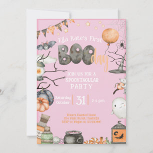 Convites Primeiro aniversario De Halloween Qualquer Menina