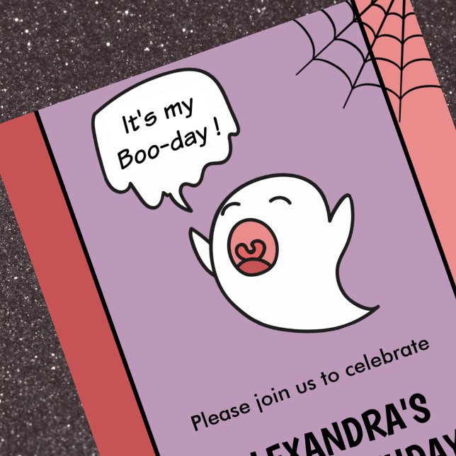 Convites Primeiro aniversario de Halloween - rosa fantasma (Halloween-1st-birthday-invitations-ghost-pink-1)