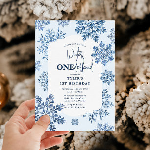 Convites Primeiro aniversario de inverno com Floco de Neve 