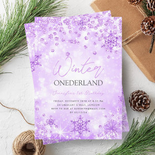 Convites Primeiro aniversario de inverno ONEDERLAND Festivo