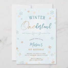 Convites Primeiro aniversario de Inverno Onederland First S