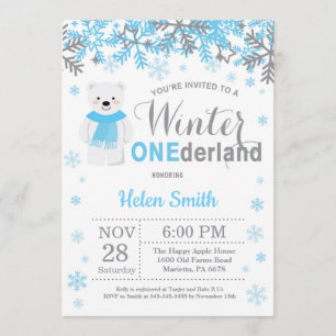 Convites primeiro aniversario de inverno Onederland Polar B