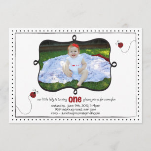 Convites Primeiro Aniversário de Lady Bug