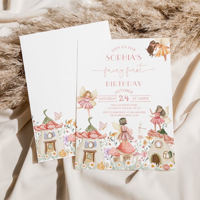 Convites Primeiro aniversario de Leite de Flor Selvagem, Co (Criador carregado)